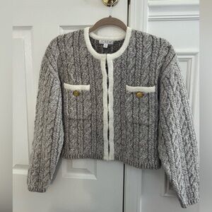 J.Crew Cable-knit sweater lady jacket
